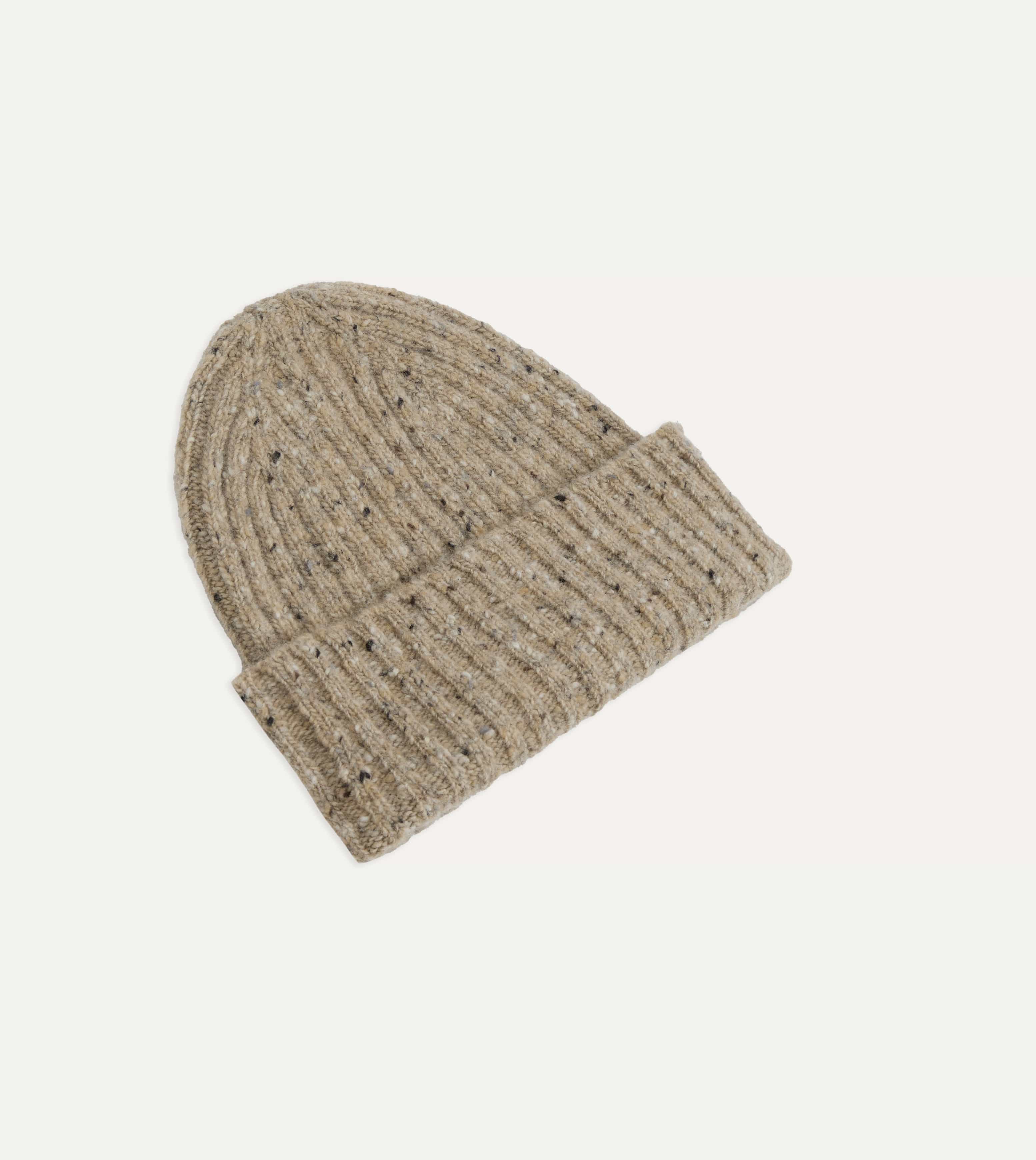 Stone Ribbed Merino Donegal Knit Cap