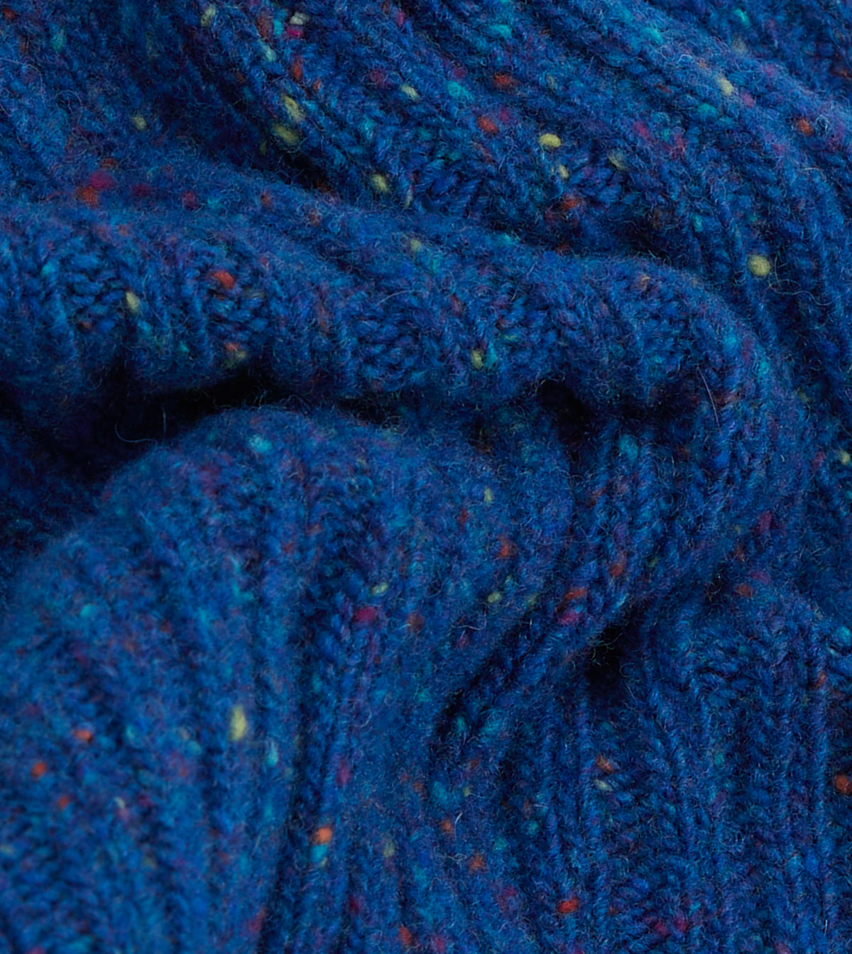 Royal Blue Ribbed Merino Donegal Knit Cap
