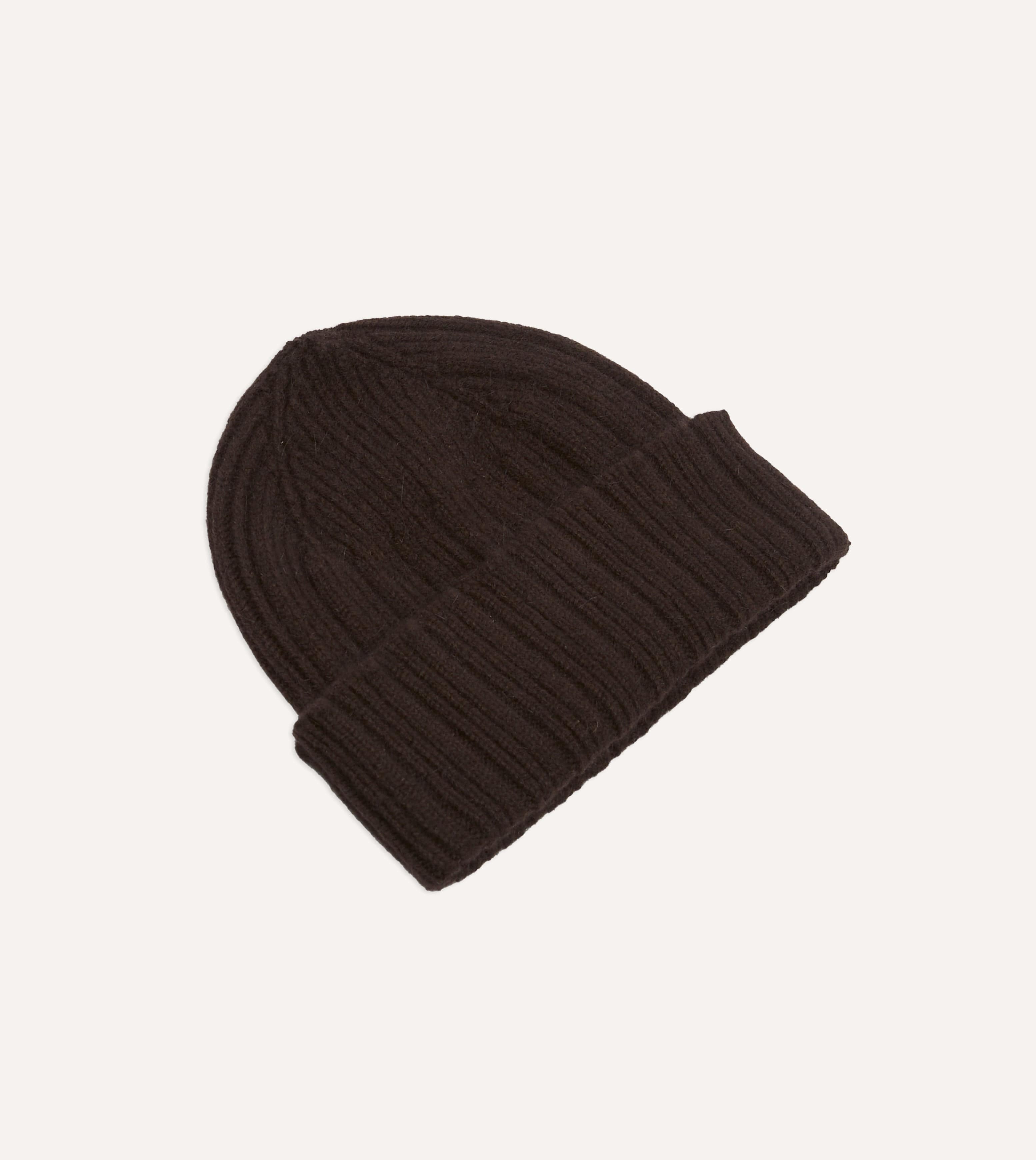 Brown Geelongora Ribbed Knit Cap