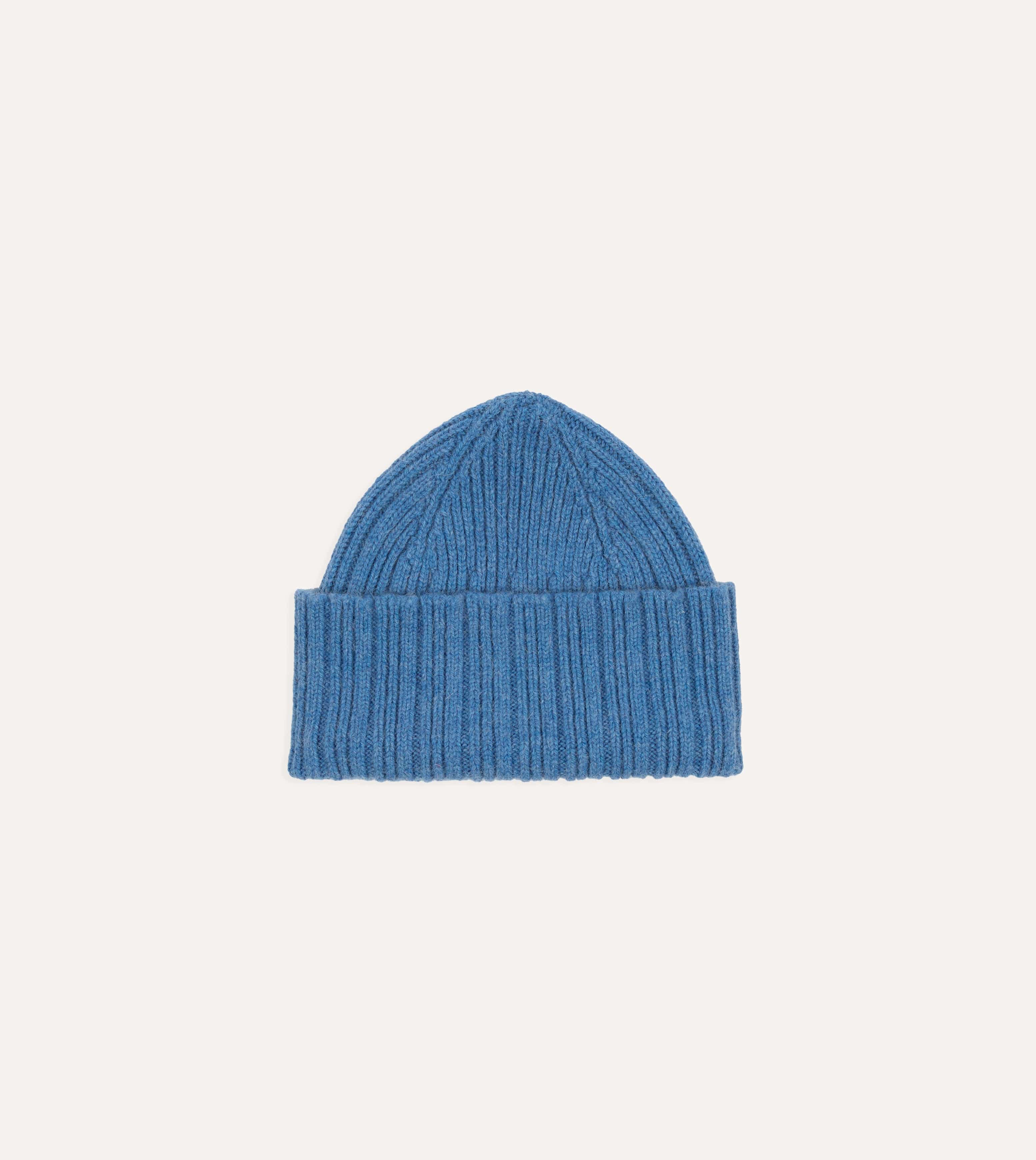 Sky Blue Geelongora Ribbed Knit Cap