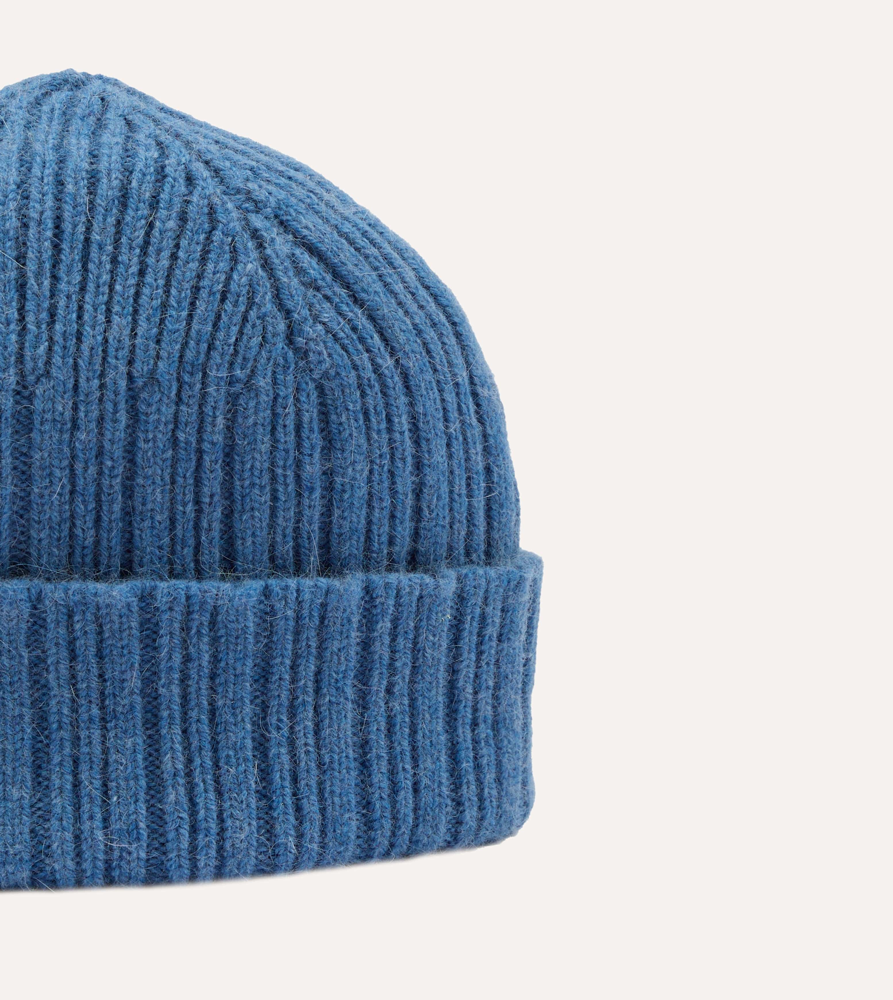 Sky Blue Geelongora Ribbed Knit Cap