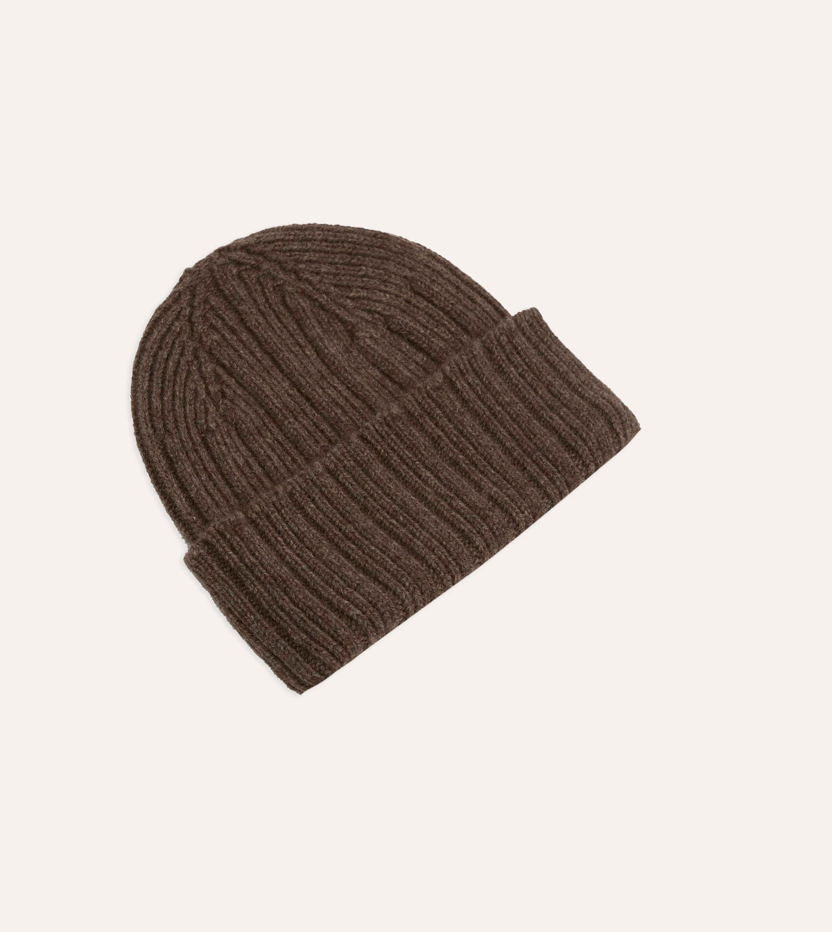 Light Brown Geelongora Ribbed Knit Cap