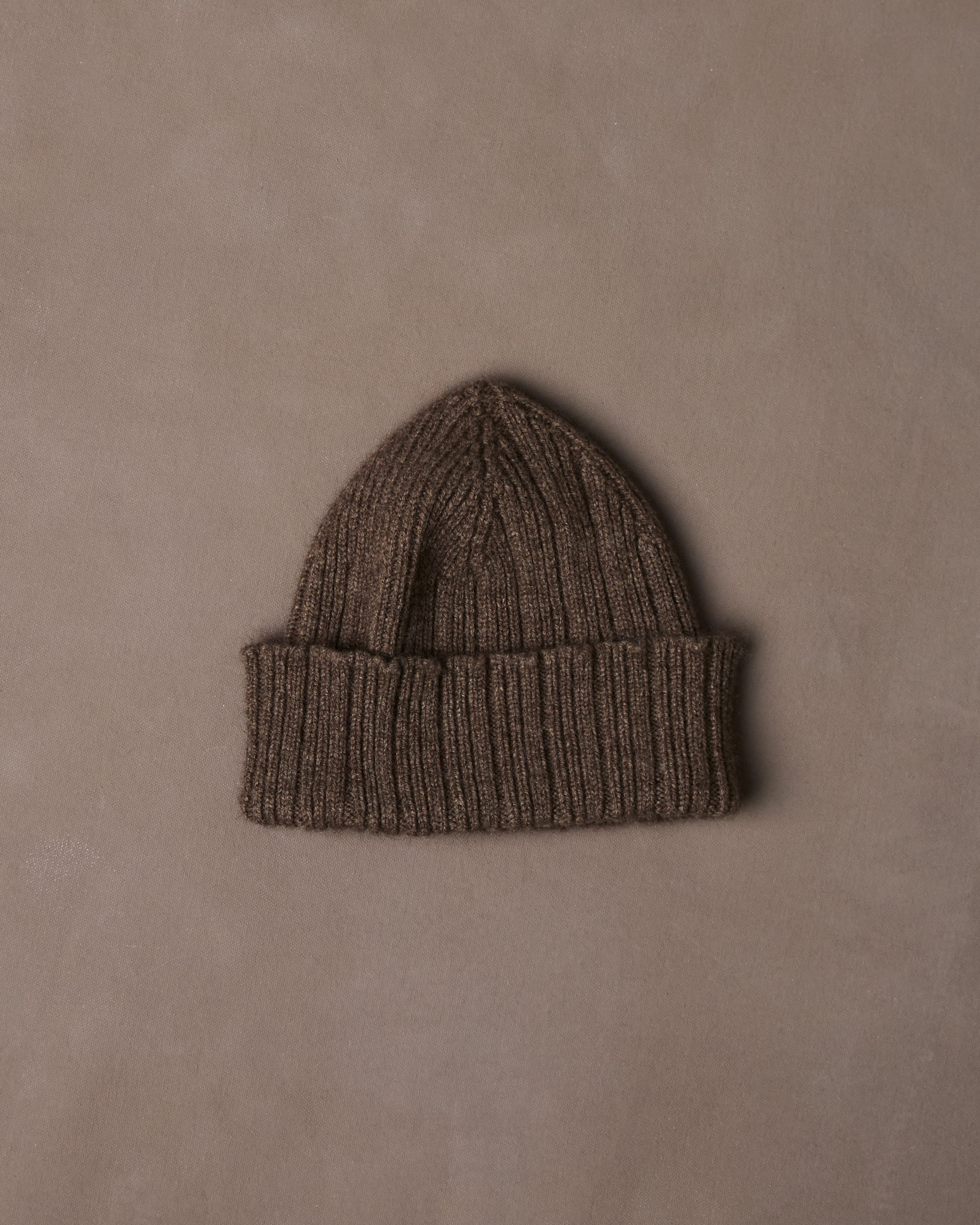 Light Brown Geelongora Ribbed Knit Cap