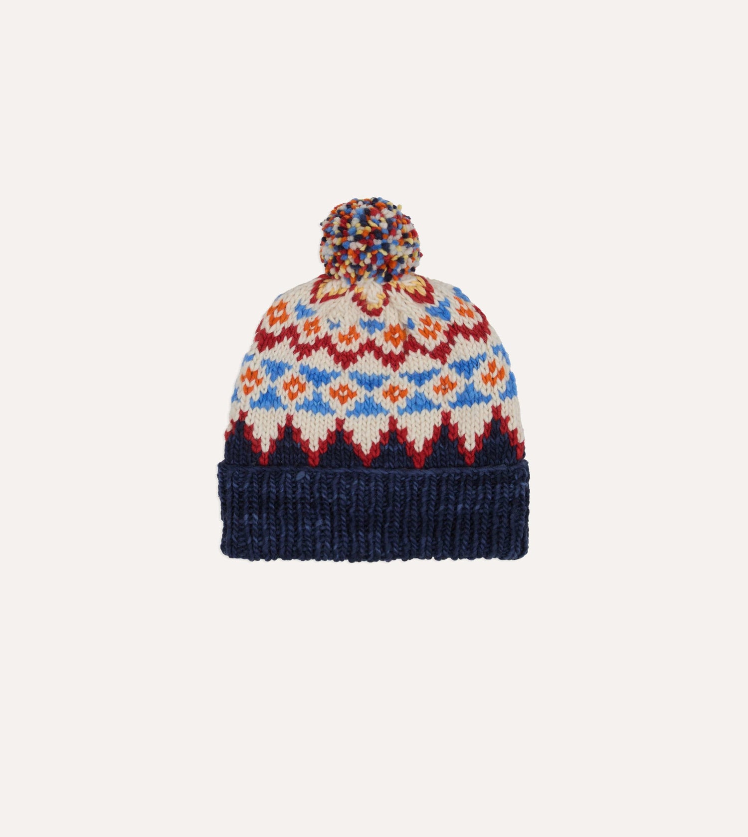 Chamula Navy Fairisle Merino Knit Cap