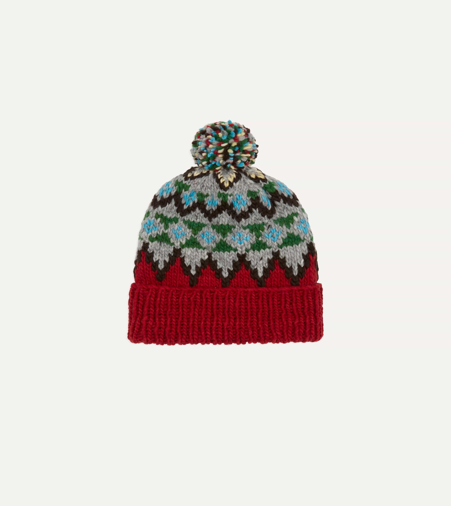 Chamula Red Fairisle Merino Knit Cap
