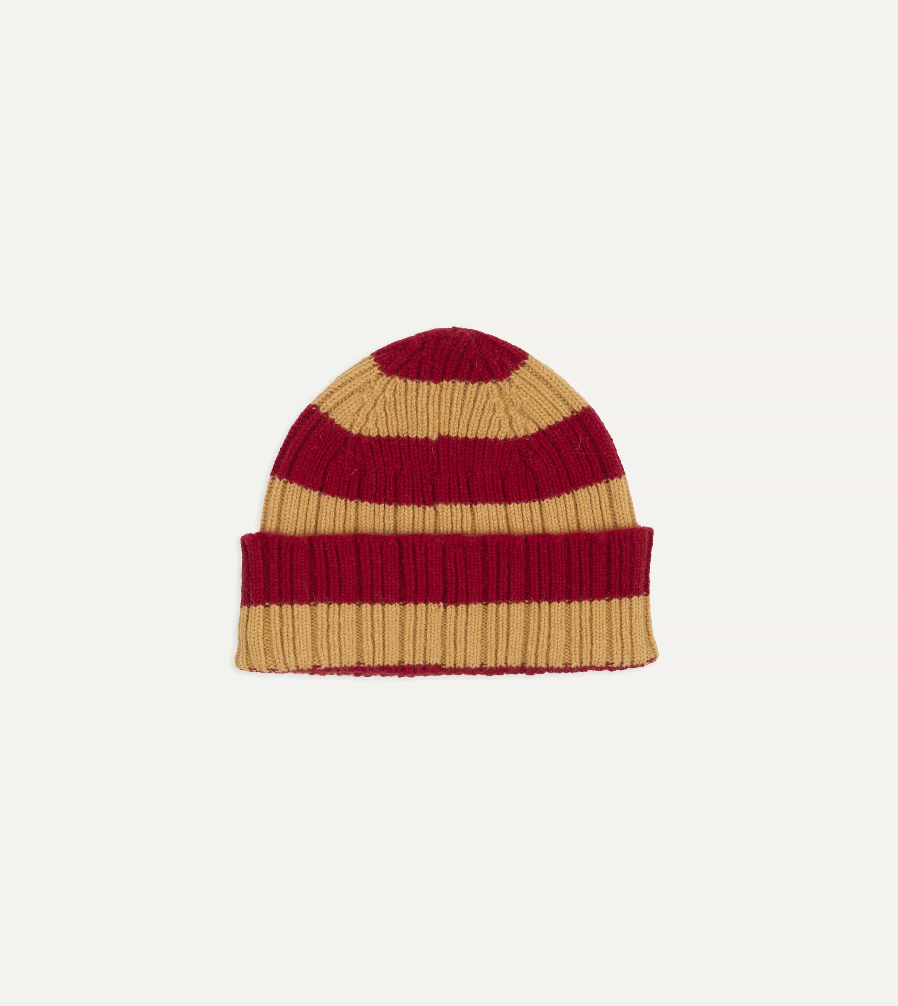 Yellow and Red Stripe Geelongora Ribbed Knit Cap