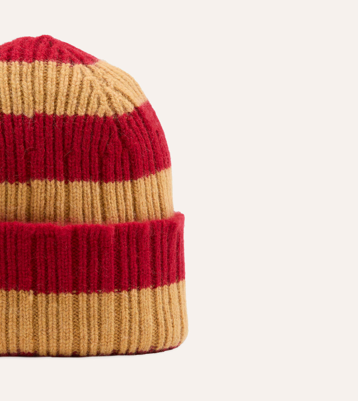 Yellow and Red Stripe Geelongora Ribbed Knit Cap