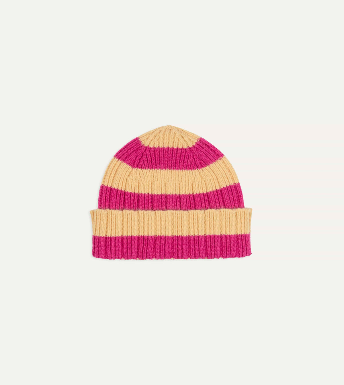 Pink and Yellow Stripe Geelongora Ribbed Knit Cap