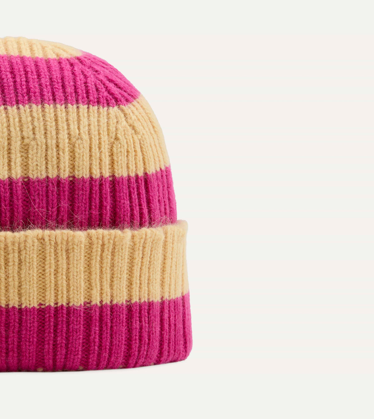 Pink and Yellow Stripe Geelongora Ribbed Knit Cap