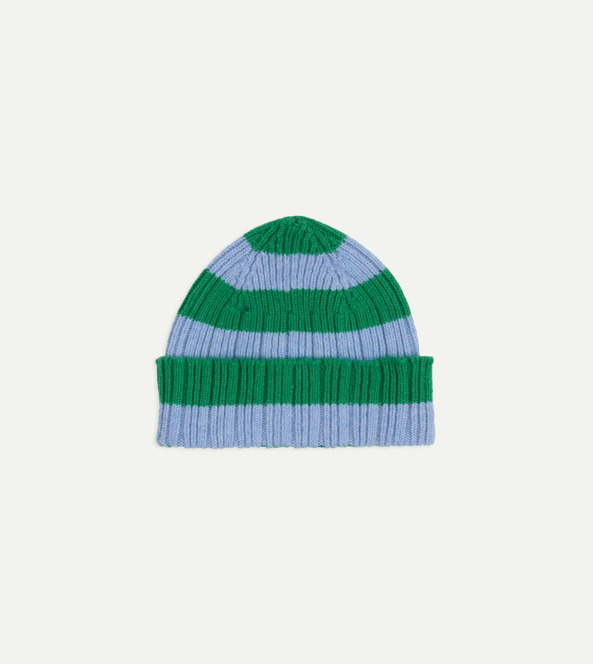 Green and Blue Stripe Geelongora Ribbed Knit Cap