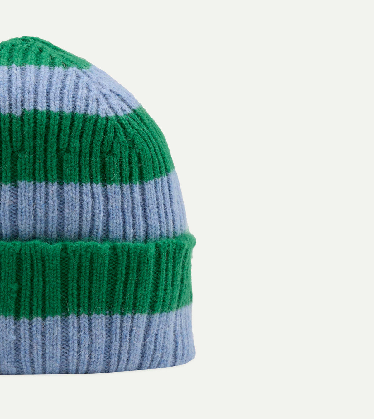 Green and Blue Stripe Geelongora Ribbed Knit Cap