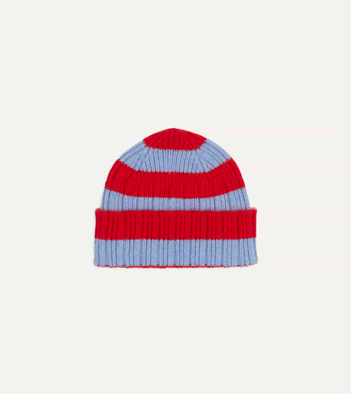 Red and Blue Stripe Geelongora Ribbed Knit Cap