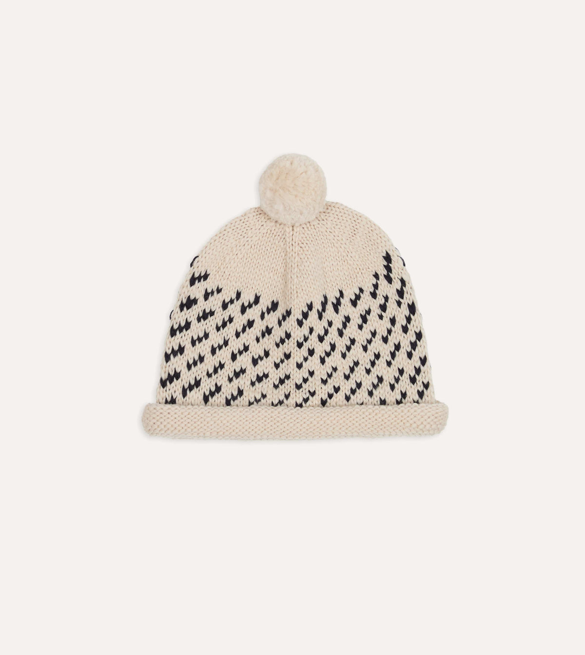 Câbleami Ecru Birdseye Wool Pom Watch Cap