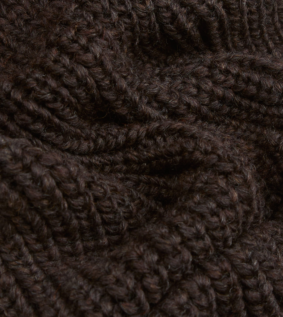 Câbleami Brown Wool Pom Watch Cap