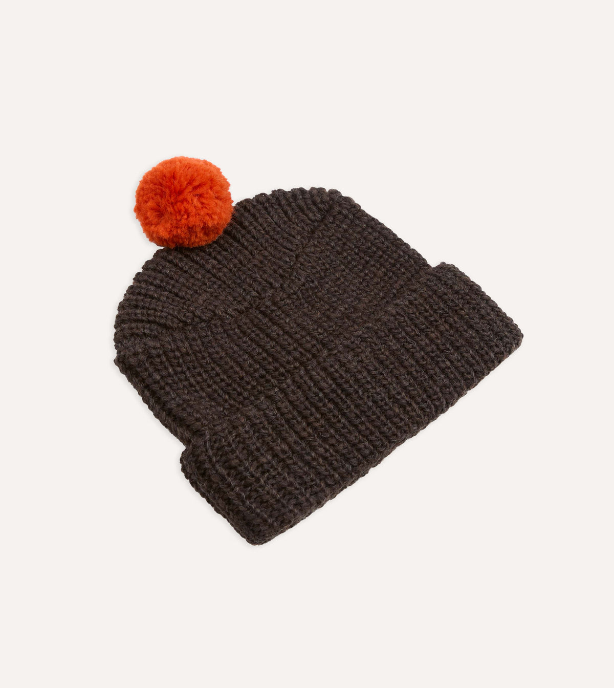 Câbleami Brown Wool Pom Watch Cap