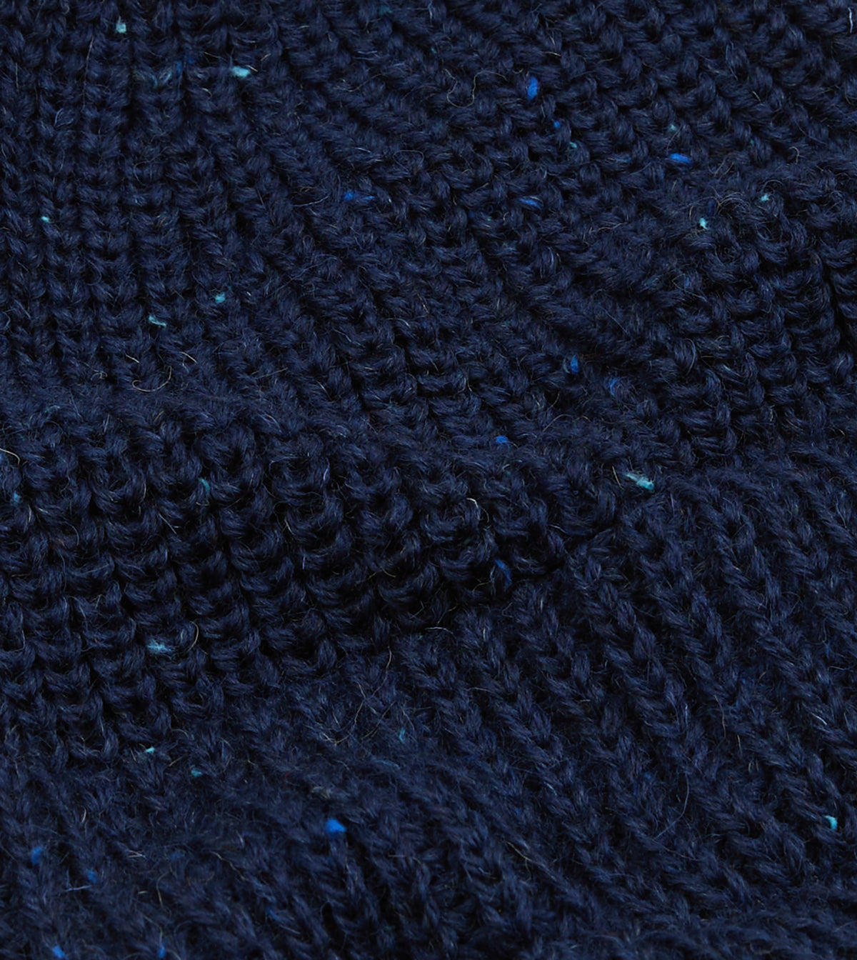 Navy Wool Large Rib Knit Cap