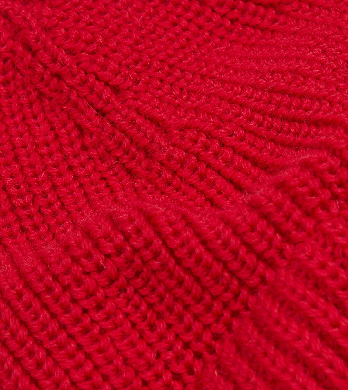 Red Wool Large Rib Knit Cap