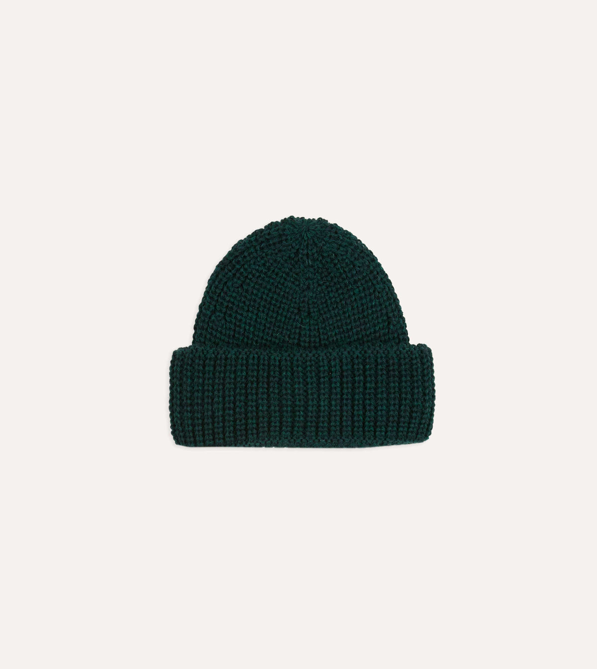 Green Wool Large Rib Knit Cap