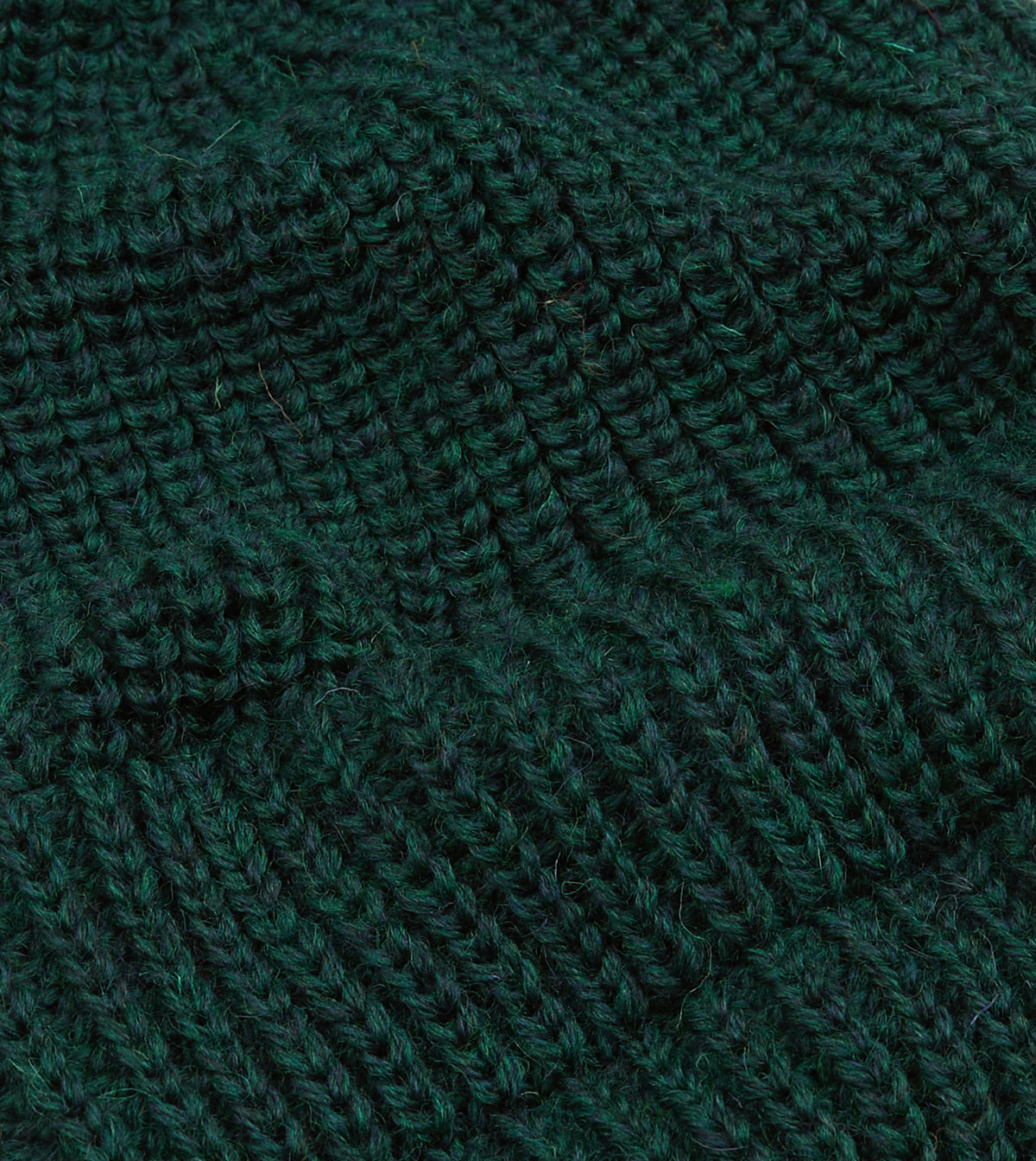 Green Wool Large Rib Knit Cap