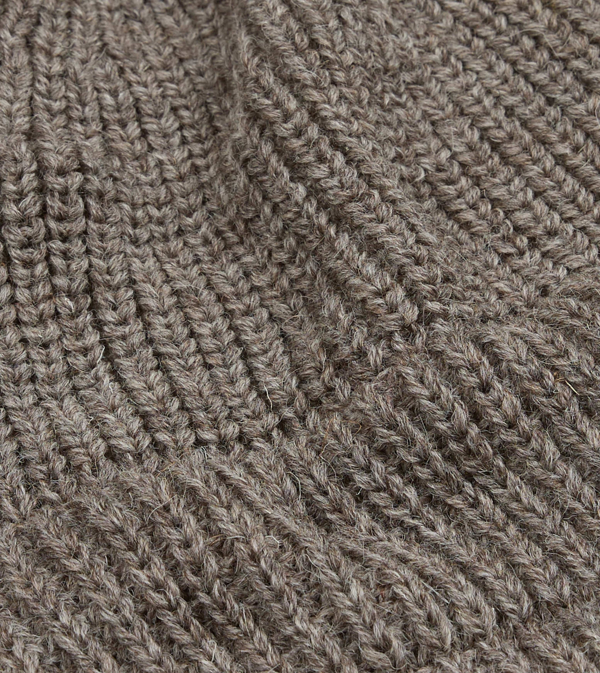 Grey Wool Large Rib Knit Cap