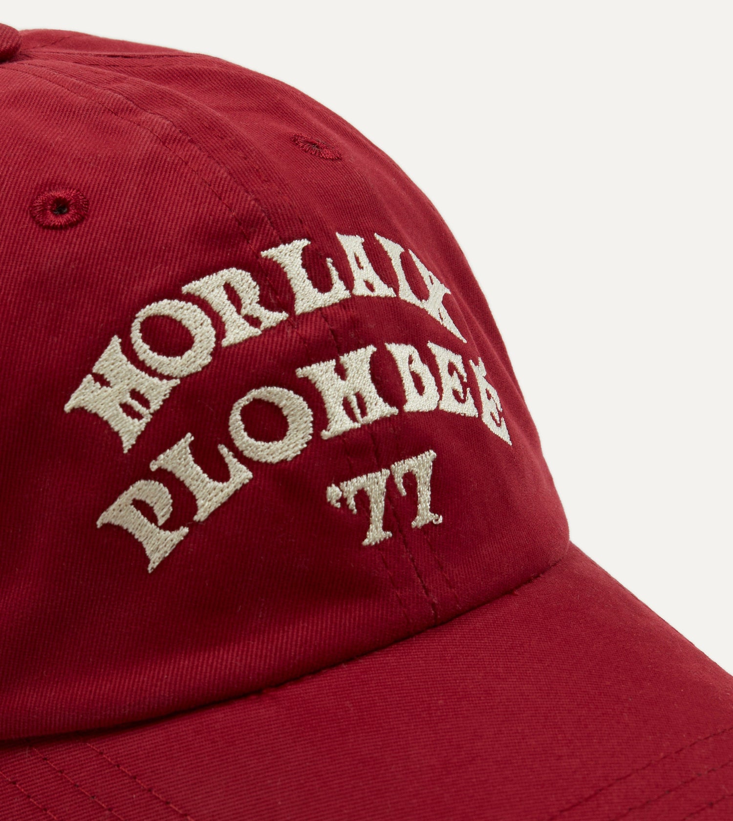 Red Morlaix Plombeé '77 Cotton Twill Baseball Cap