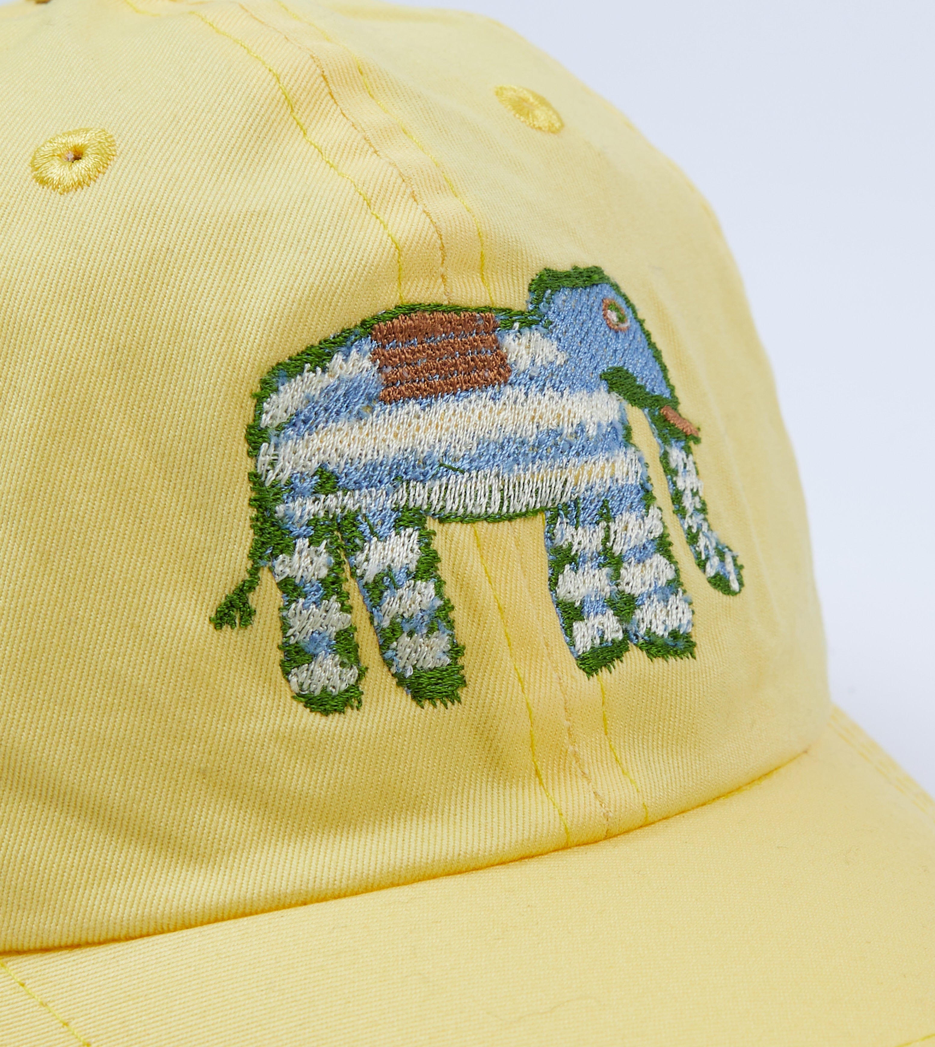 Yellow Elephant Emblem Cotton Twill Baseball Cap