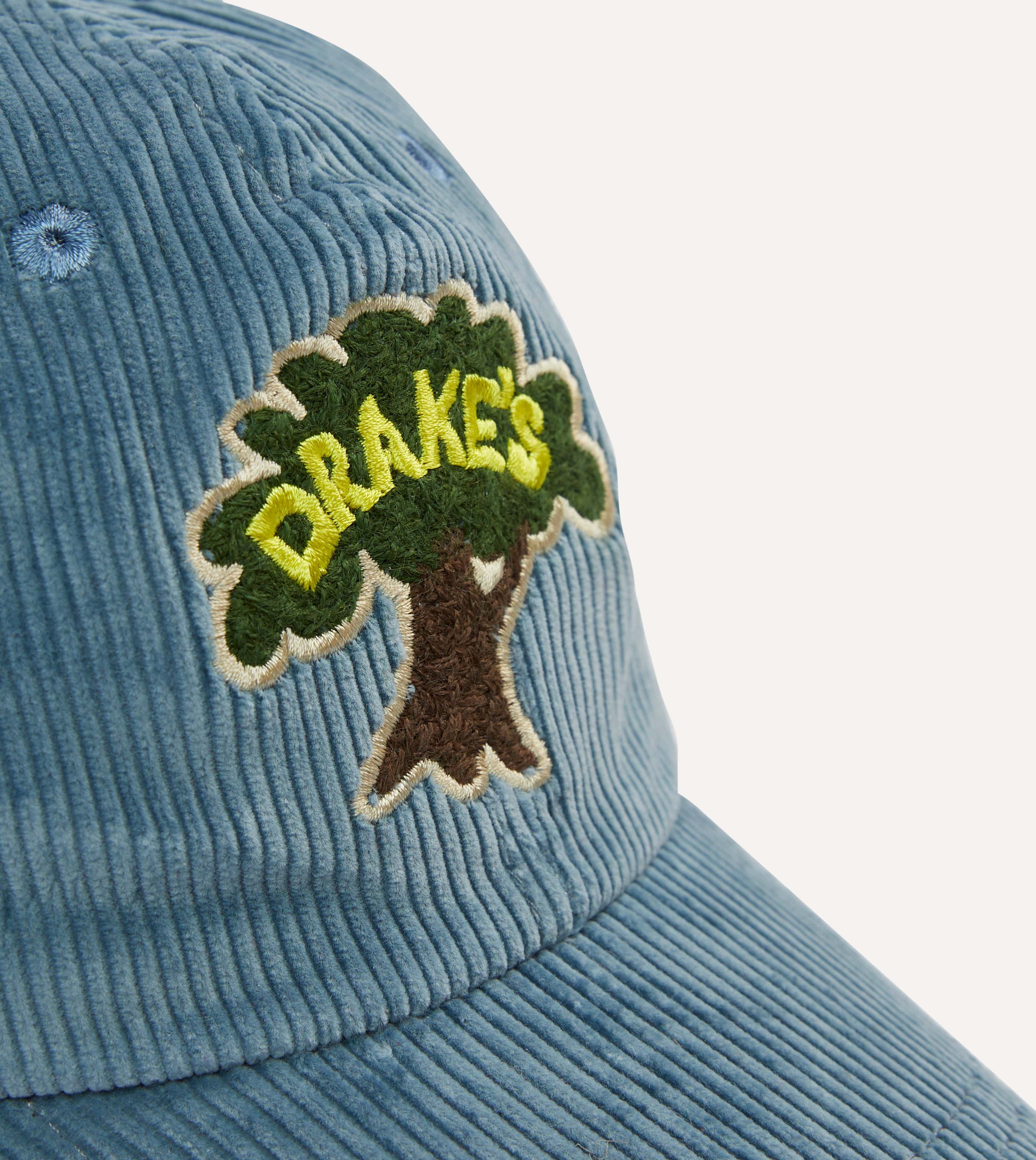 Blue Tree Emblem Cotton Corduroy Baseball Cap