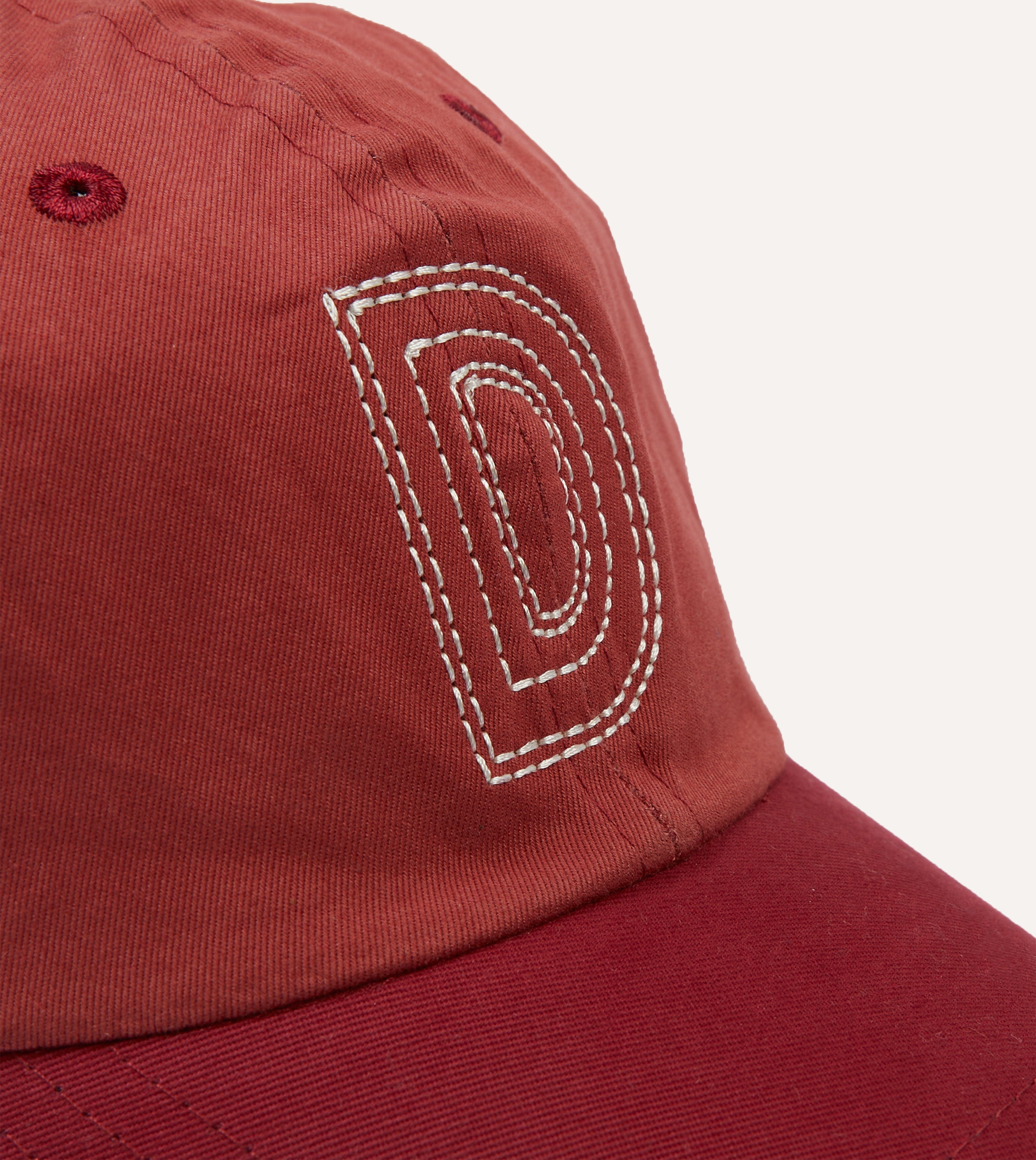 Red 'D' Emblem Seed Stitch Cotton Twill Baseball Cap