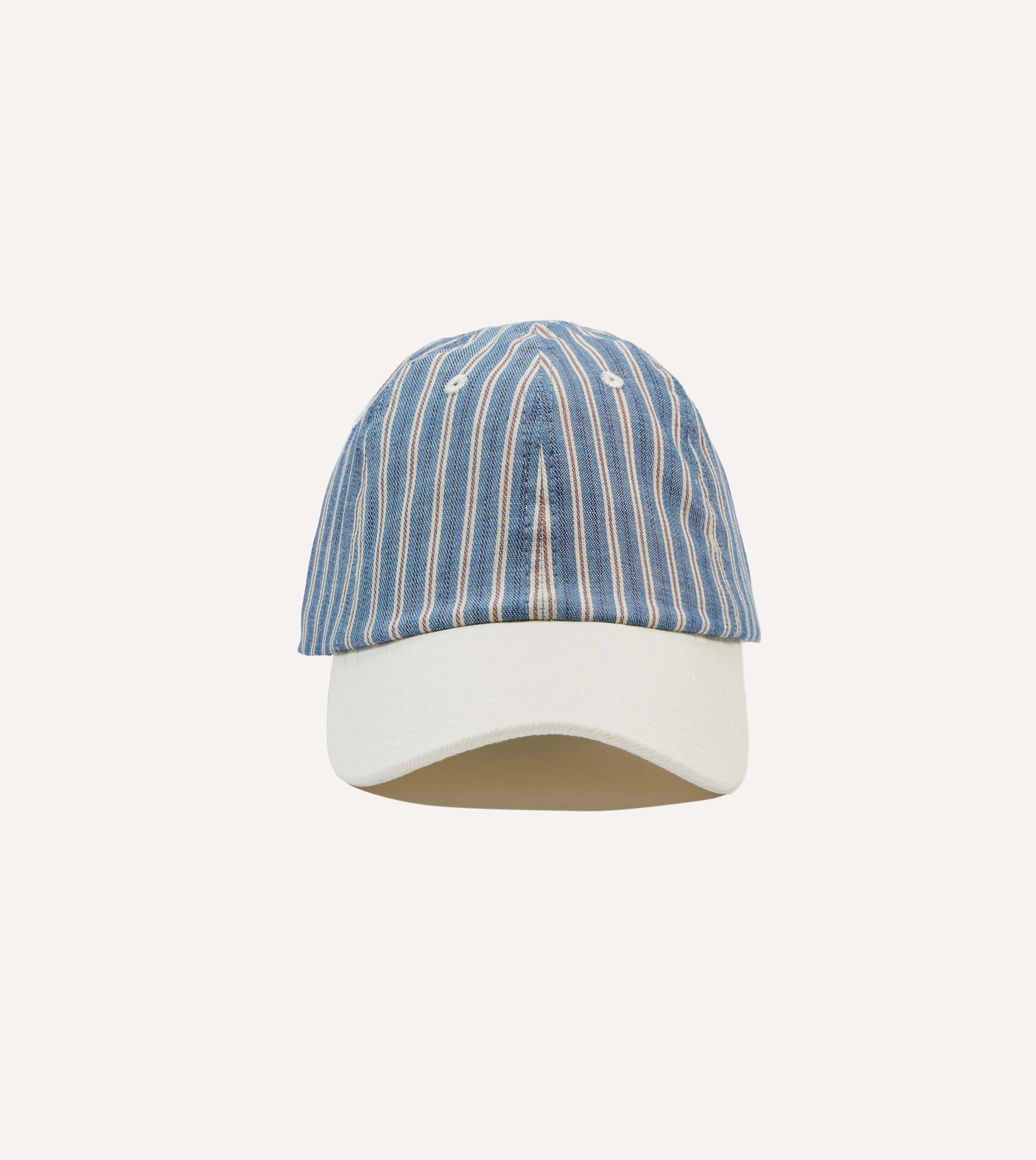 Indigo Stripe Cotton Baseball Cap