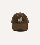 Brown Horse Emblem Moleskin Baseball Cap