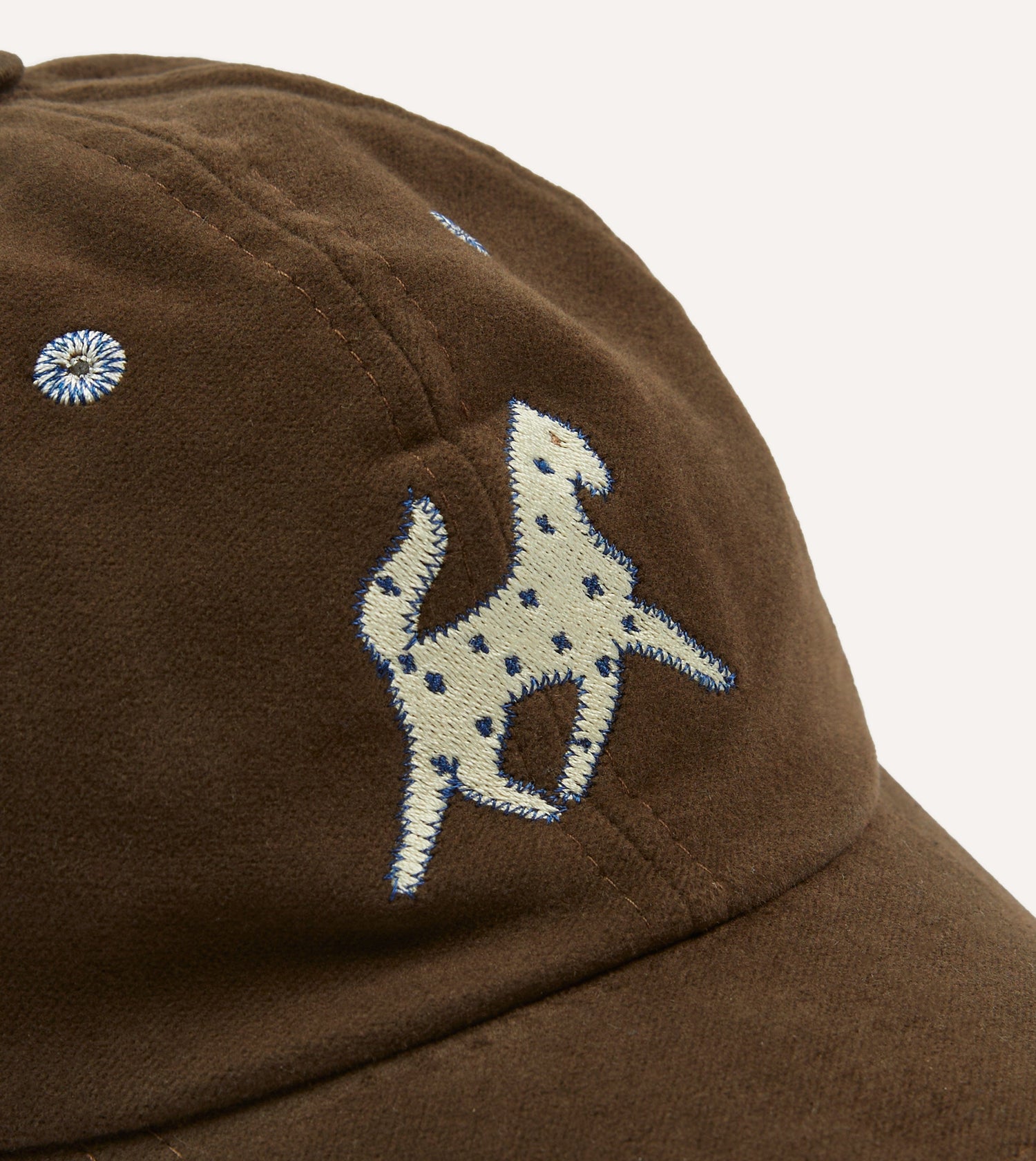 Brown Horse Emblem Moleskin Baseball Cap