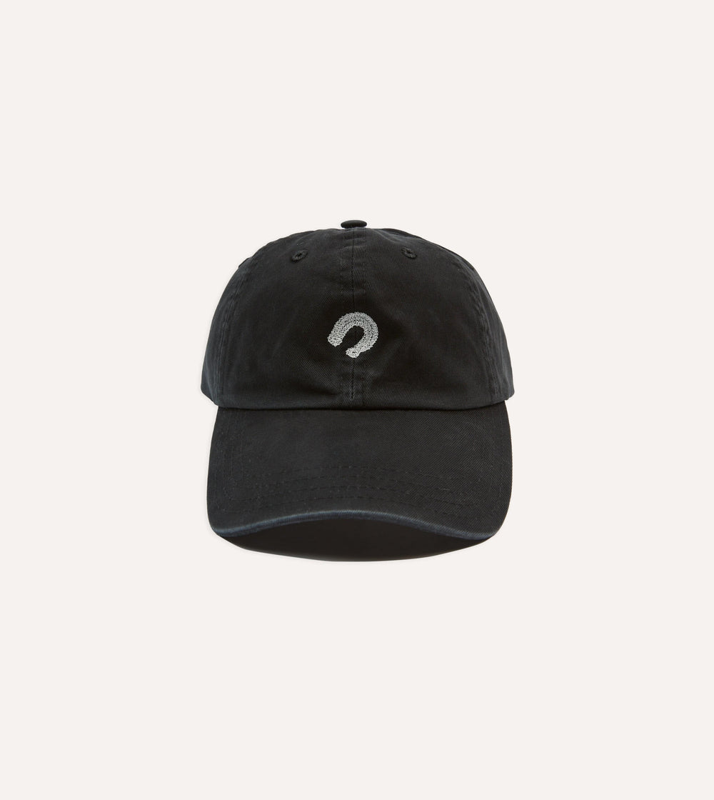 Black Horseshoe Cotton Twill Baseball Cap