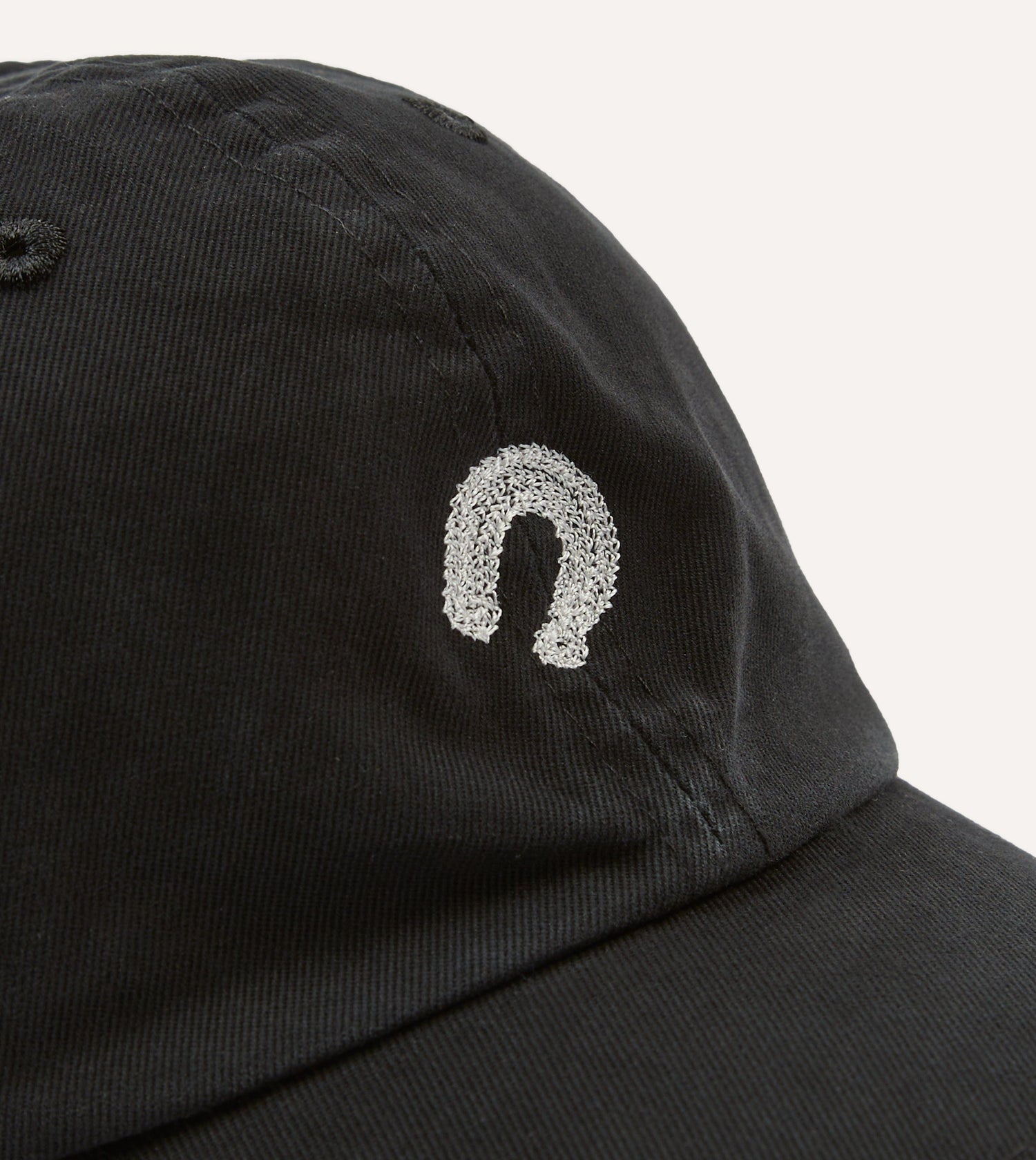 Black Horseshoe Cotton Twill Baseball Cap