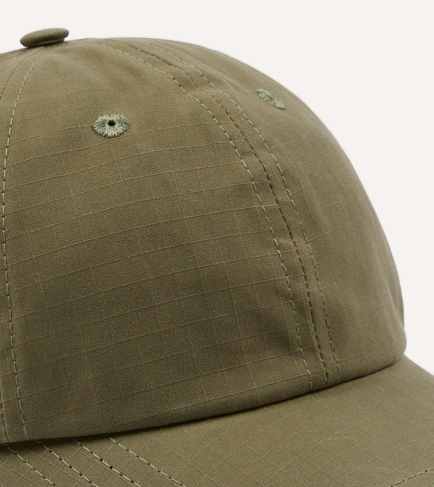 Khaki Green Ripstop Cotton Baseball Cap