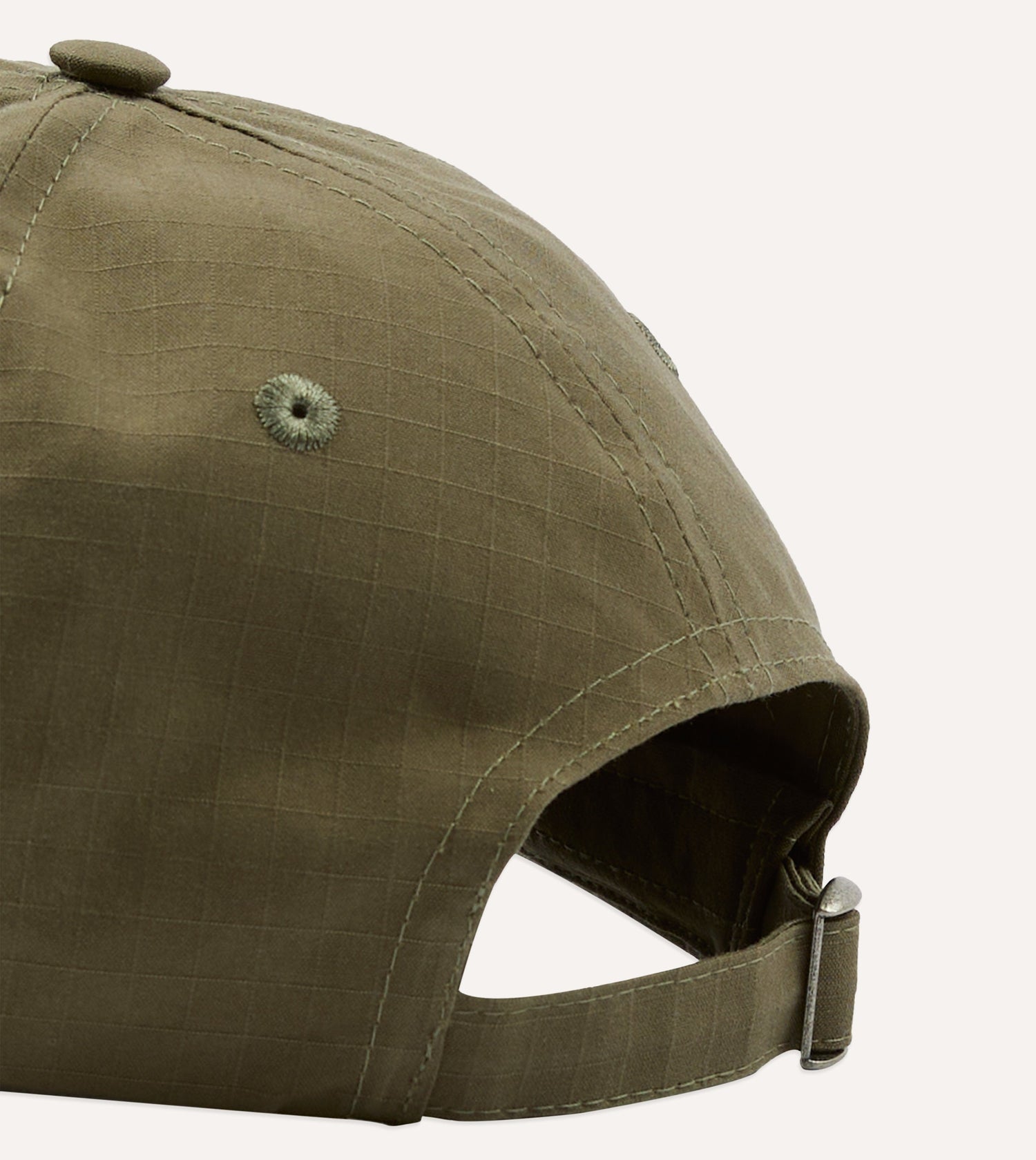 Khaki Green Ripstop Cotton Baseball Cap