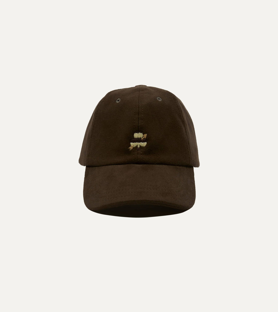 Drake's by A. Levine Brown Moleskin Club Motif Baseball Cap