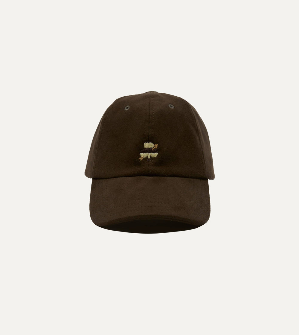 Drake's by A. Levine Brown Moleskin Club Motif Baseball Cap