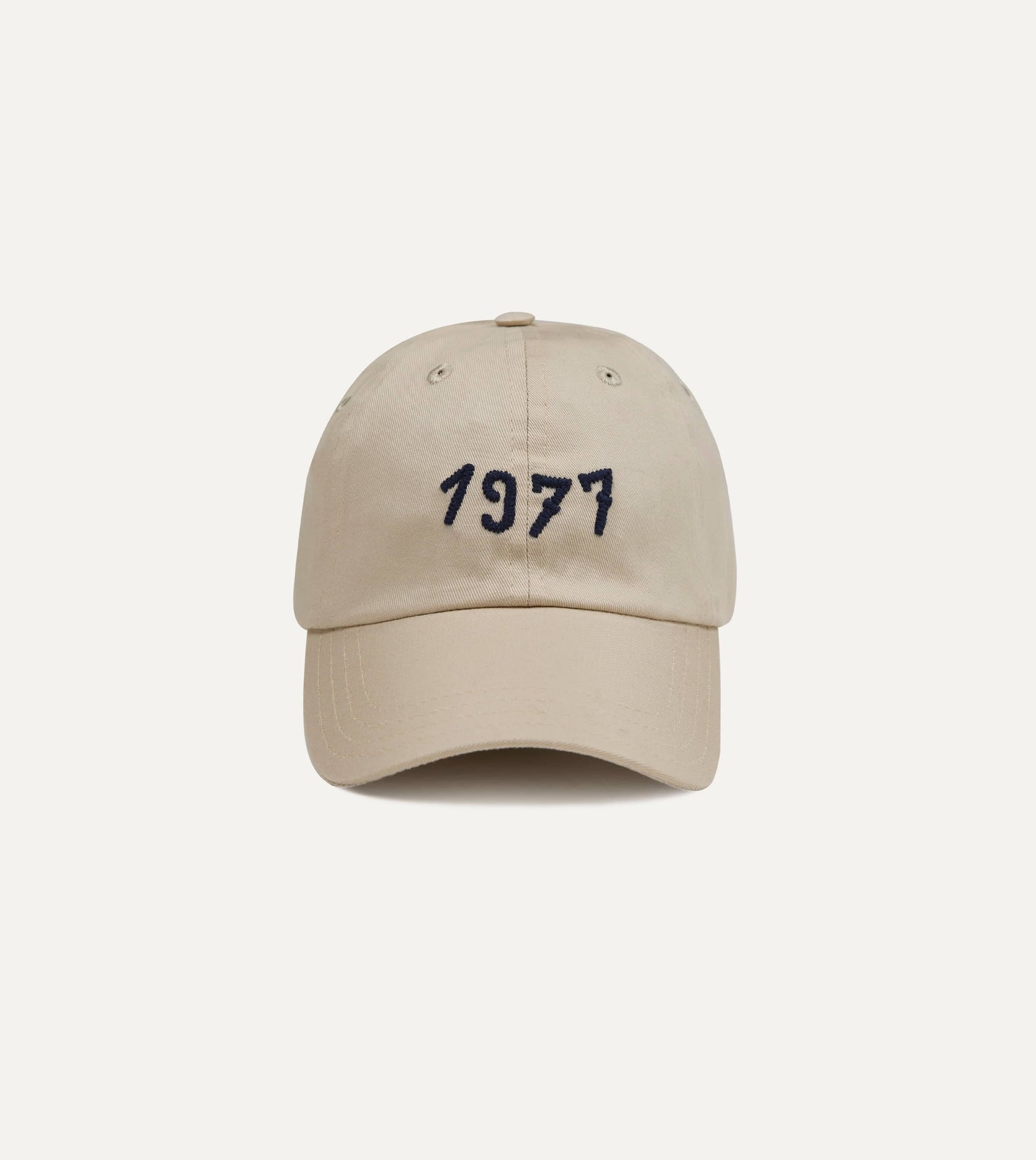 Ecru Chainstitch '1977' Cotton Twill Baseball Cap