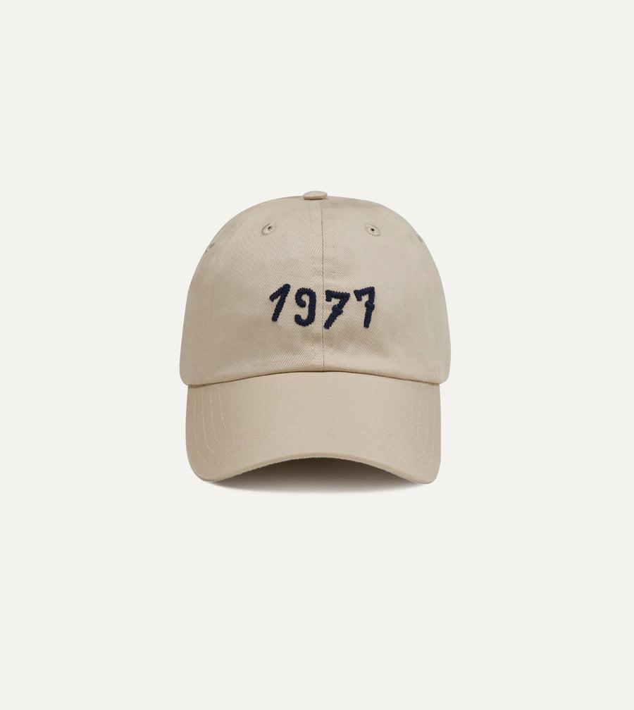 Ecru Chainstitch '1977' Cotton Twill Baseball Cap