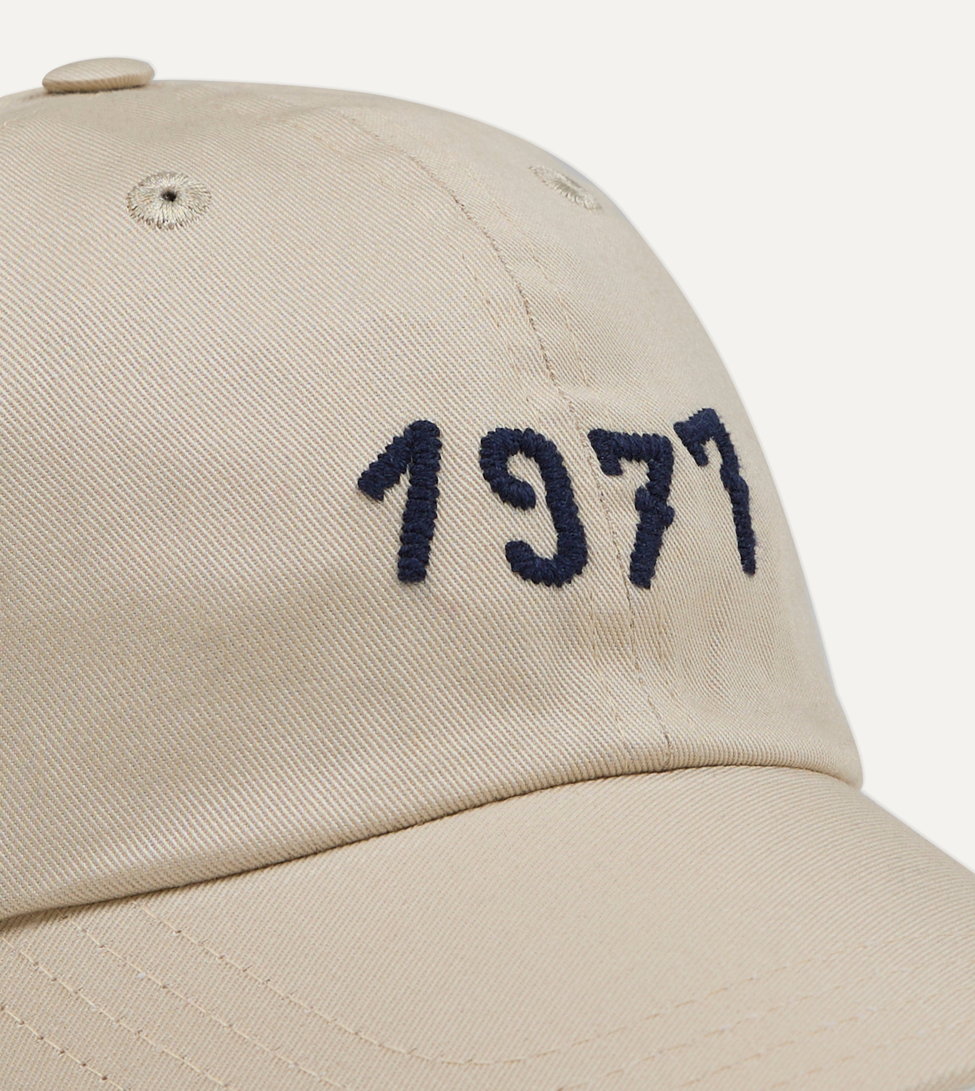 Ecru Chainstitch '1977' Cotton Twill Baseball Cap