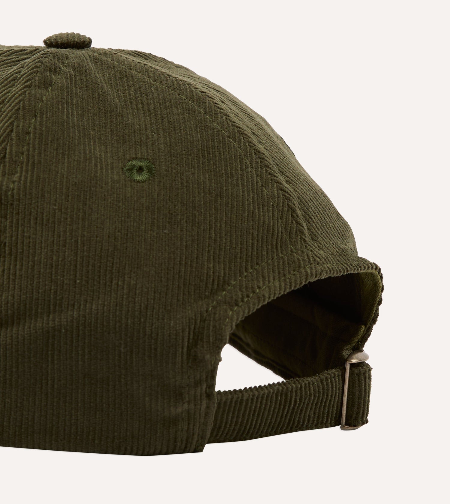 Olive 'Blackthorn' Cotton Needlecord Baseball Cap