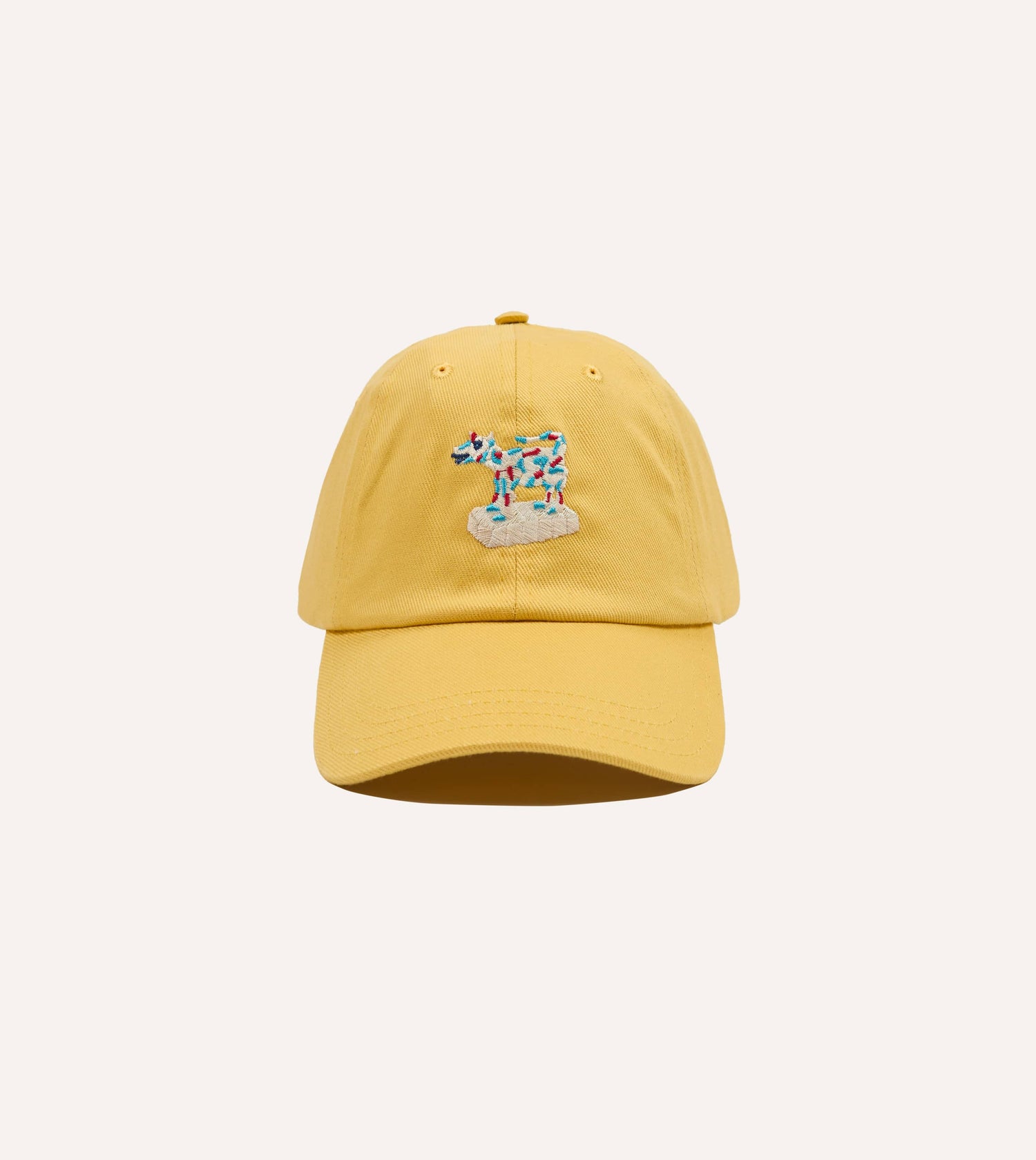 Yellow 'Cow Figurine' Cotton Twill Baseball Cap