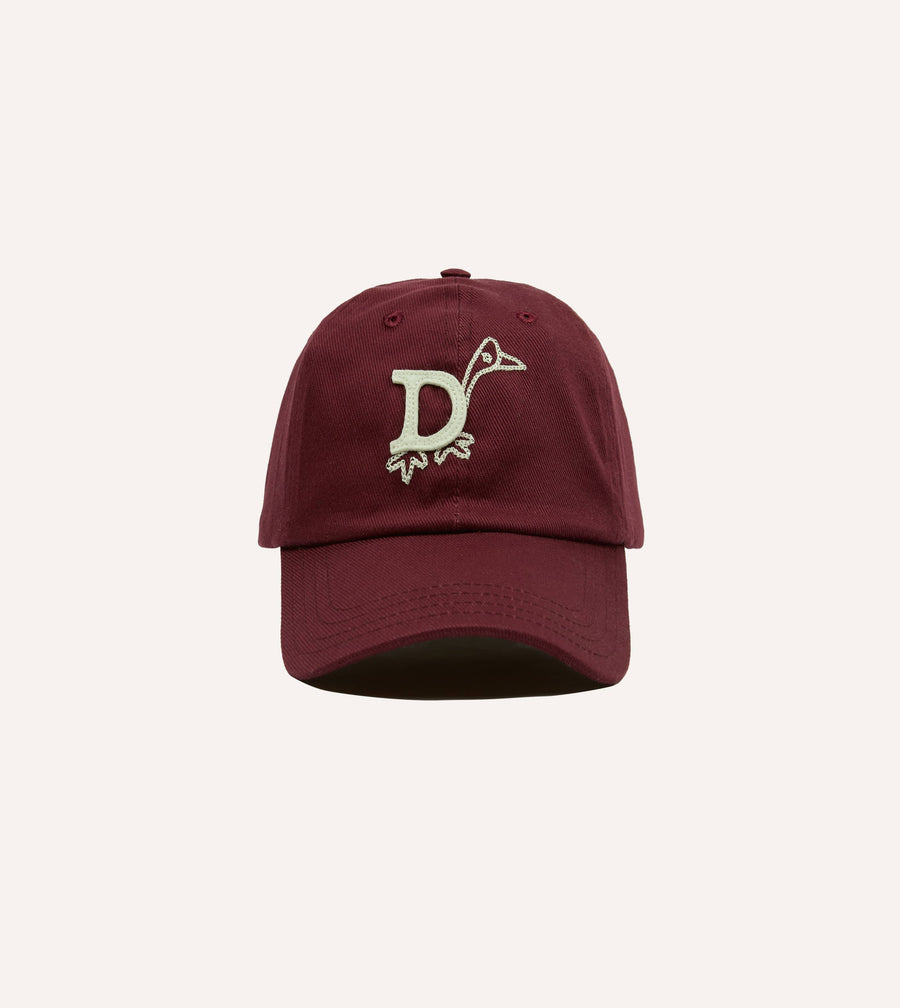 Burgundy 'D Duck' Cotton Twill Baseball Cap