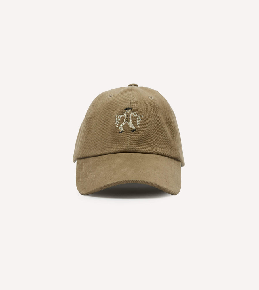 Brown 'Onion Seller' Cotton Twill Baseball Cap