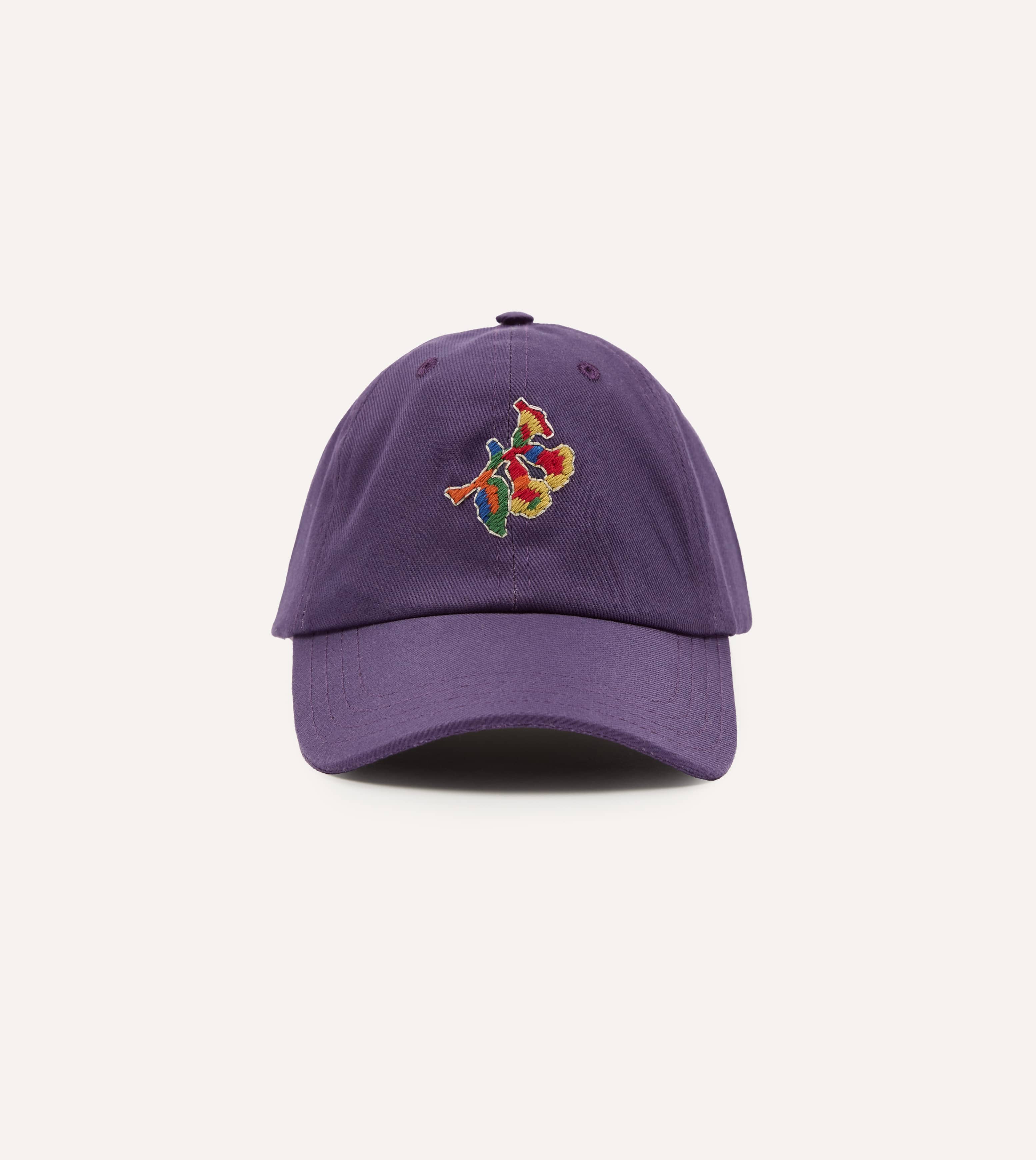 Purple 'Tapisserie' Cotton Twill Baseball Cap
