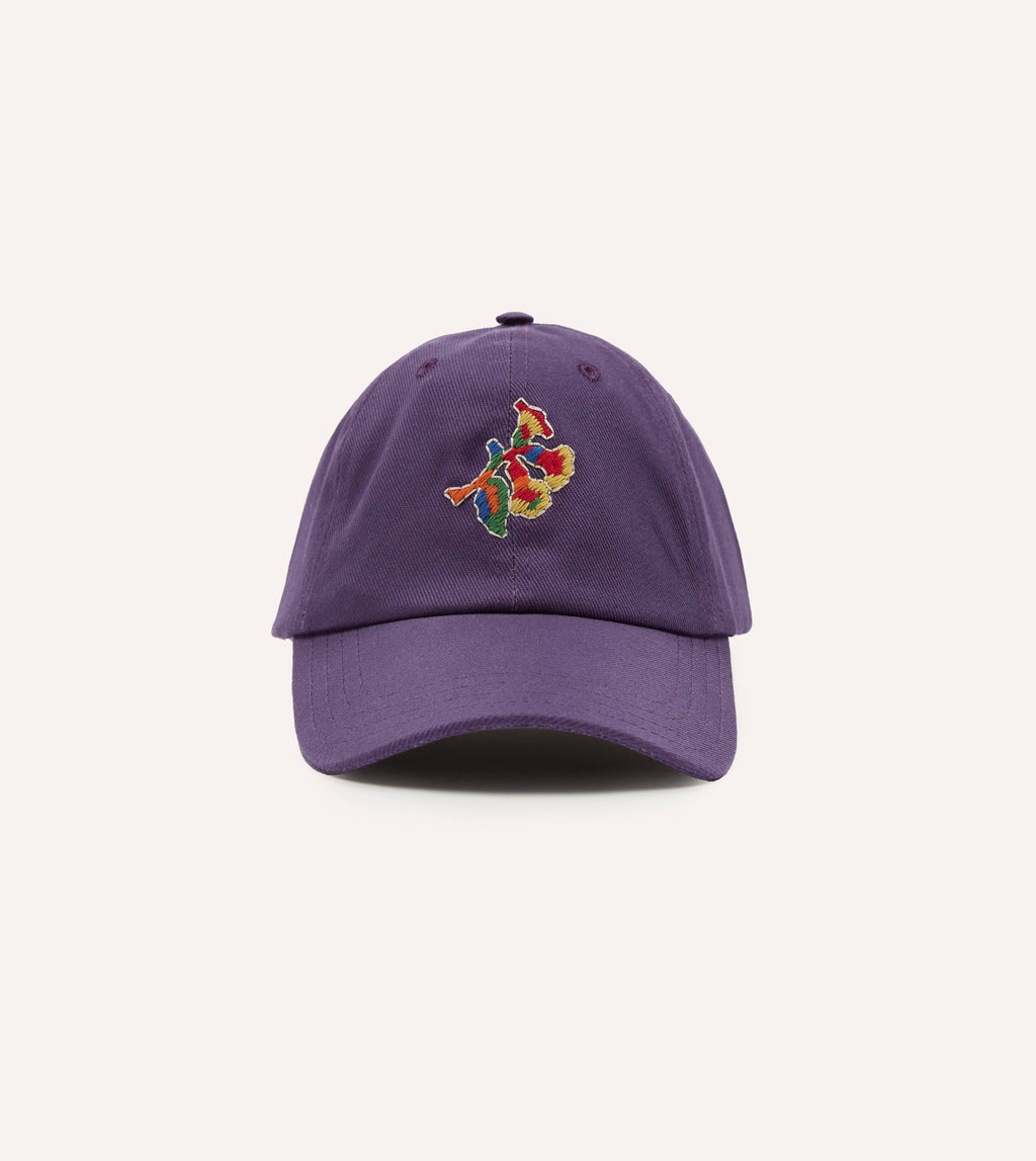 Purple 'Tapisserie' Cotton Twill Baseball Cap – Drakes