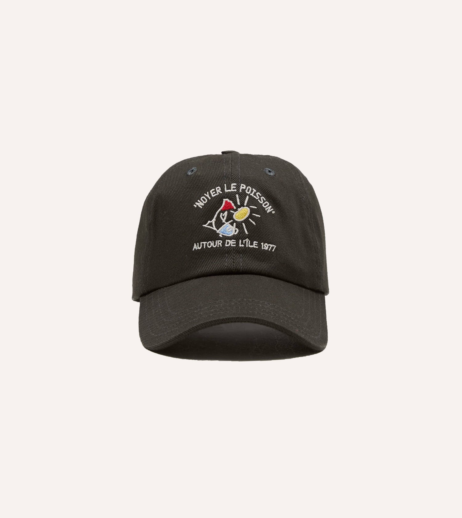 Black 'Noyer Le Poisson' Cotton Baseball Cap