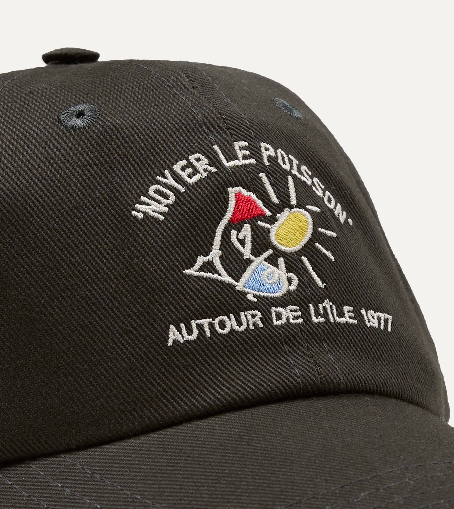 Black 'Noyer Le Poisson' Cotton Baseball Cap