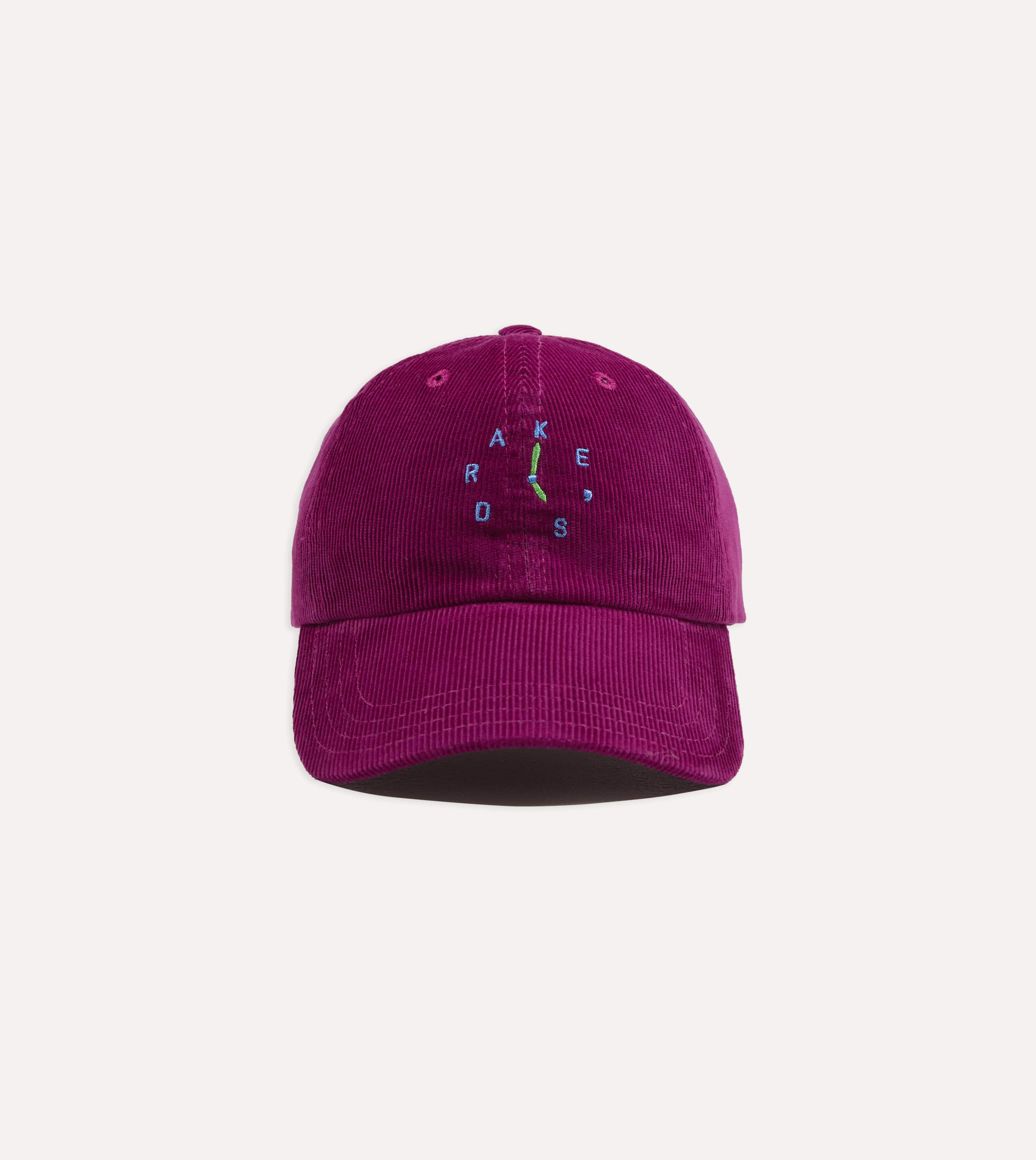 Magenta 'Clock' Cotton Corduroy Baseball Cap