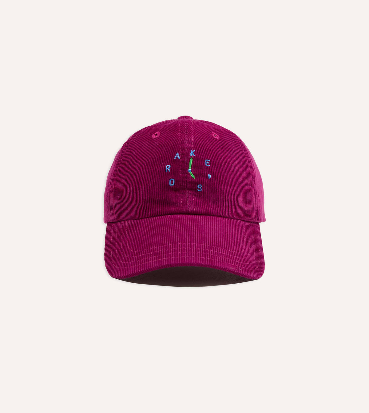 Magenta 'Clock' Cotton Corduroy Baseball Cap